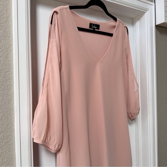 Lulus Shifting Dears Peach Long Sleeve Dress Size Small - Picture 6 of 11